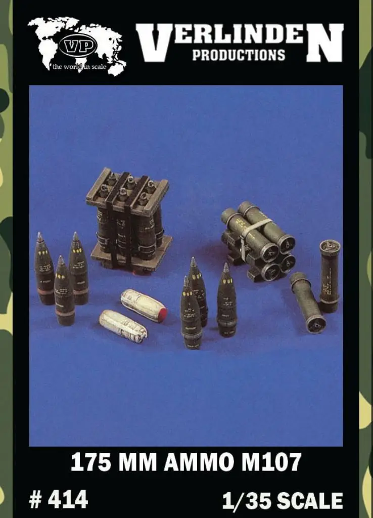 1/35 Resin Kits 175 MM AMMO M107 Self-Propelled Gun Ammo Shells Cartridges Crates,VERLINDEN #414 Unassembled Uncolored