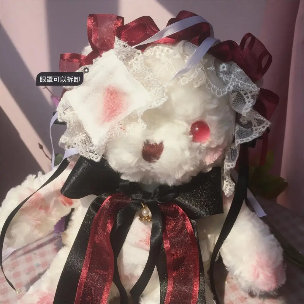 Origional Lolita Bloody Bear Bag Dark Gothic Backpack Lolita Soft Sister Bow Cross-Body Cos Bag