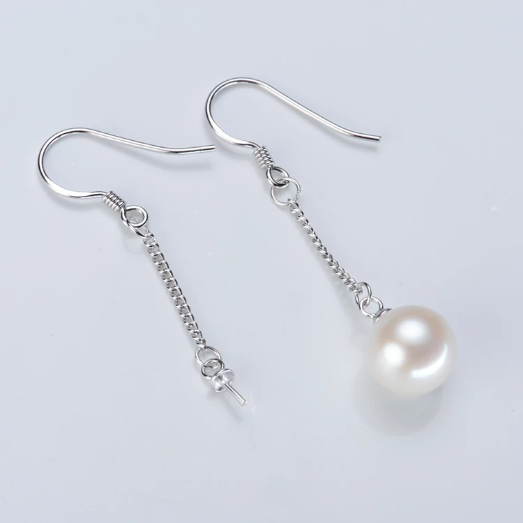 

Wholesale HOT 925 Sterling Silver Drop Earrings Findings Settings Base Mountings Parts Mounts for Pearls Agate Coral Beads