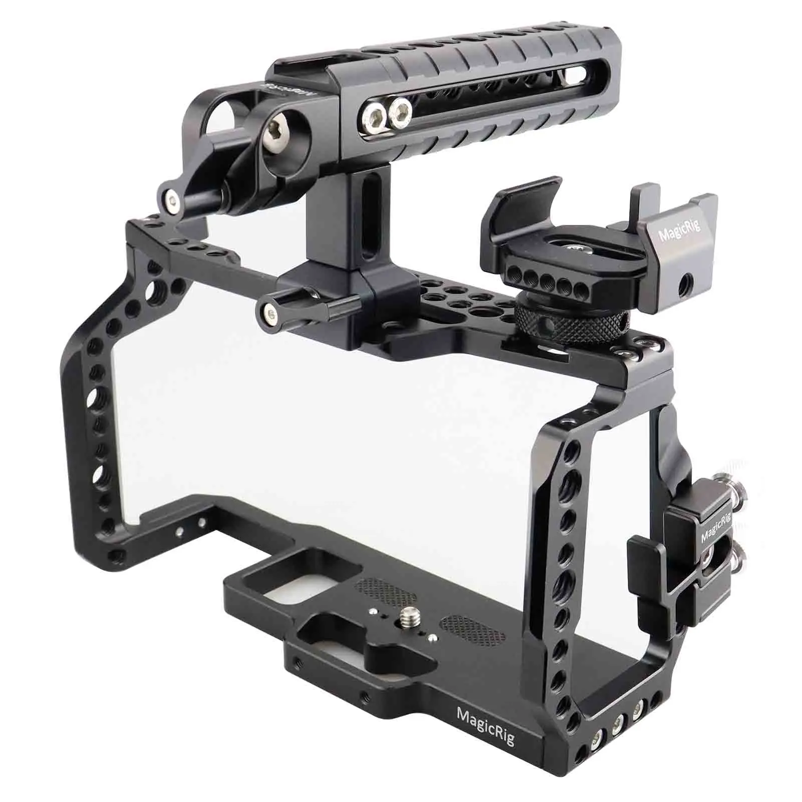 MAGICRIG كاميرا صغيرة محمولة قفص ل Blackmagic سينما الجيب 4K و 6K ، مع الناتو مقبض ، T5/T7 SSD جبل ، HDMI/USB-C كابل قفل