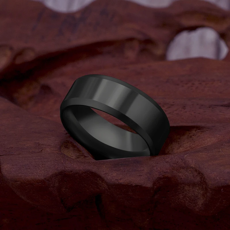 Ring Men 2023 Fashion Titanium Steel Black Classic Ring For Men Wedding Bands Male Jewelry