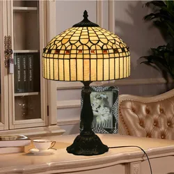 Retro Creative Tiffany Bedroom Bedside Study Living Room Bar Cafe Warm Color Decorative Table Lamps