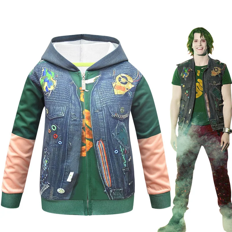 Carnival Cosplay Zombie High School 2 Boys Girl Zipper Coat and Hooded Kids Halloween Costume Jumpsuits Performance Clothing