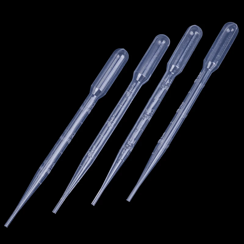 4Pcs 3ML Pipetteห้องปฏิบัติการเครื่องมือพลาสติกที่ใช้แล้วทิ้งPasteur Pipette Dropper Polyethyleneเครื่องมือแต่งหน้า