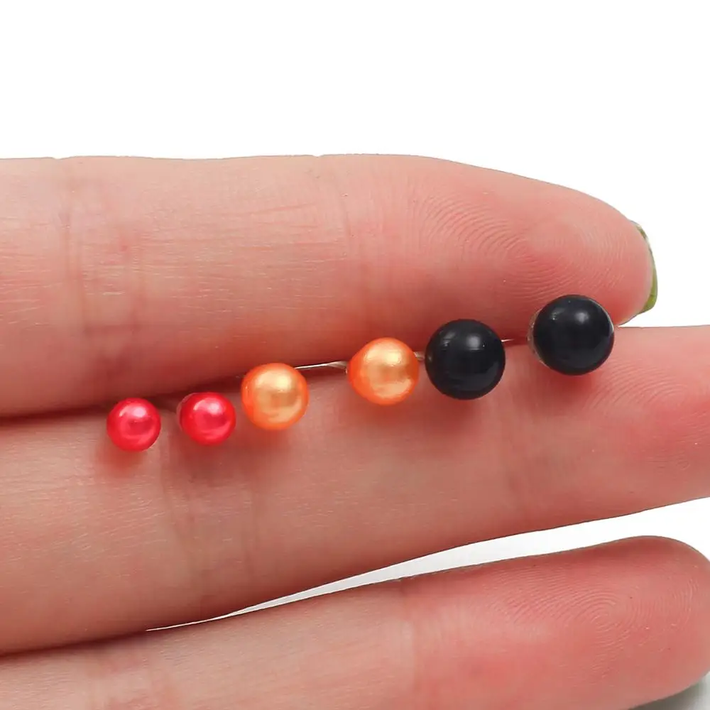 12pairs/set White Simulated Pearl Stud Earrings Set For Women Jewelry Piercing Ball Plastic Earrings kit Bijouteria brincos