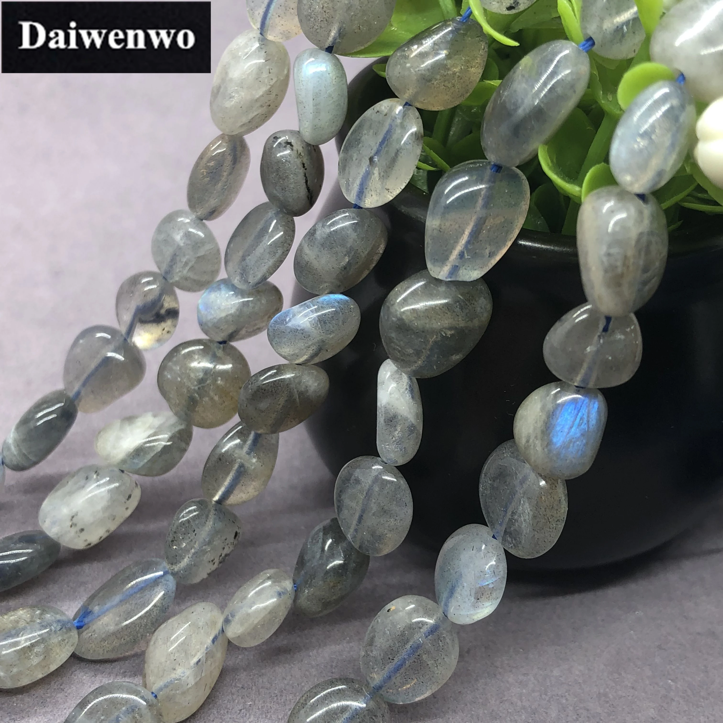 Blue Gray Labradourite Bead Natural Loose Stone Semi Precious Irregular