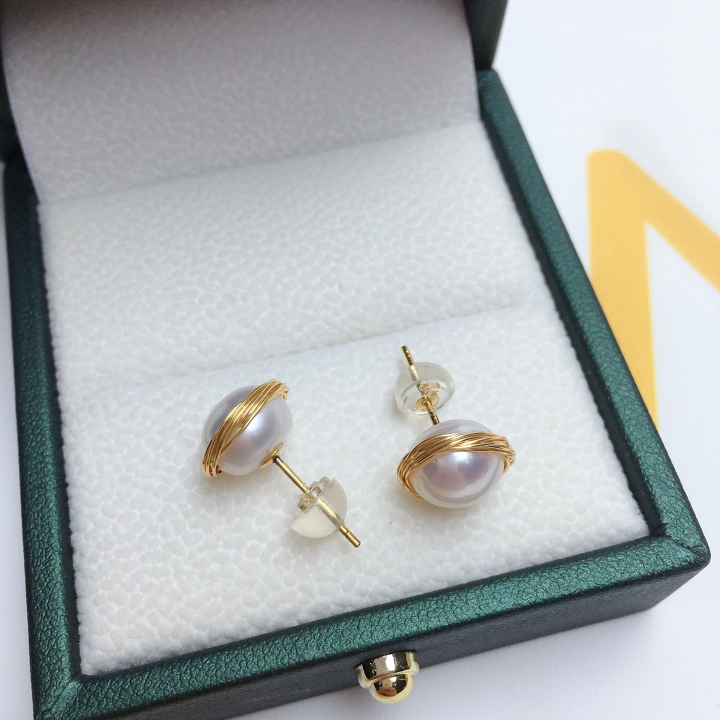 ZHBORUINI Pearl Earrings For Women Gold Thread Winding Jewelry Of Silver Freshwater Pearl Handmade Style 925 Silver Earring