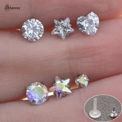 Starose 1pc 16G Round Heart Star Nose Piercing Labret Piercing Nariz Acrylic Nose Ring Ear Piercing Oreja Helix Tragus Earrings