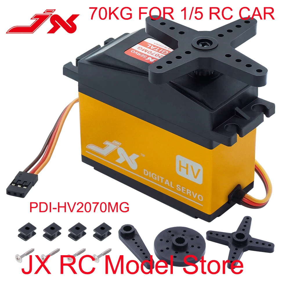 JX PDI-HV2070MG 70KG HV Metal gear Digital Servo For 1/5 Car compatible With SAVOX-0236 LOSI XL 5T BAJA Rc Model  Crawler parts