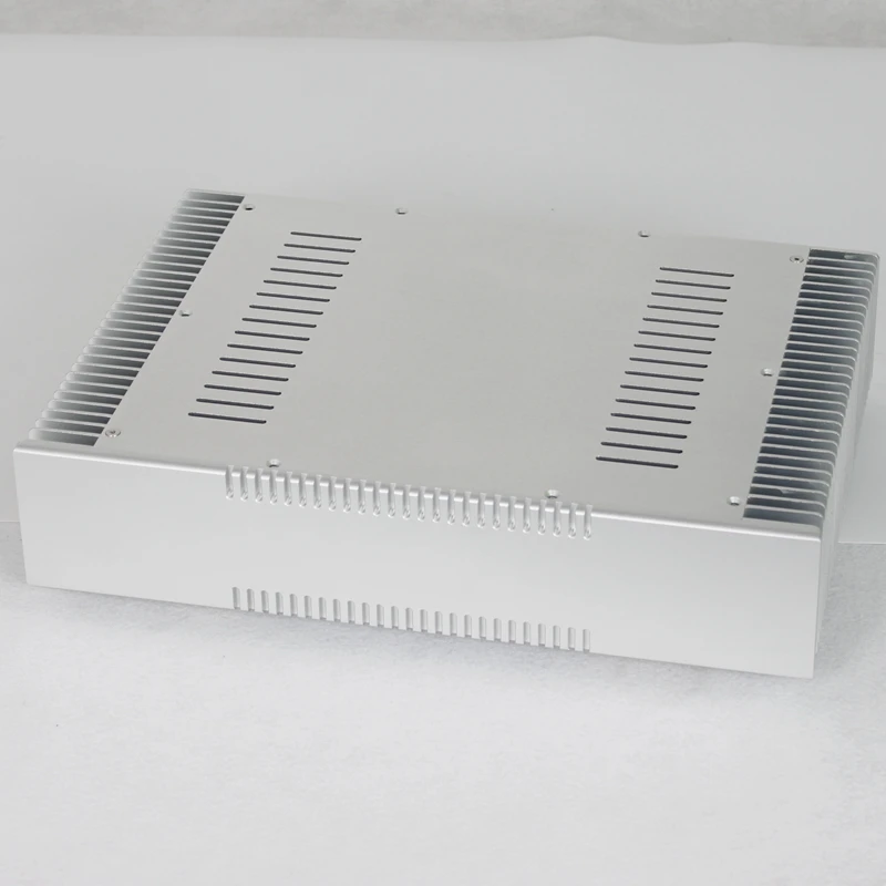 

new arrive fashion silver aluminum Power Amplifier chassis audio DIY case with RCA holes--YJ163