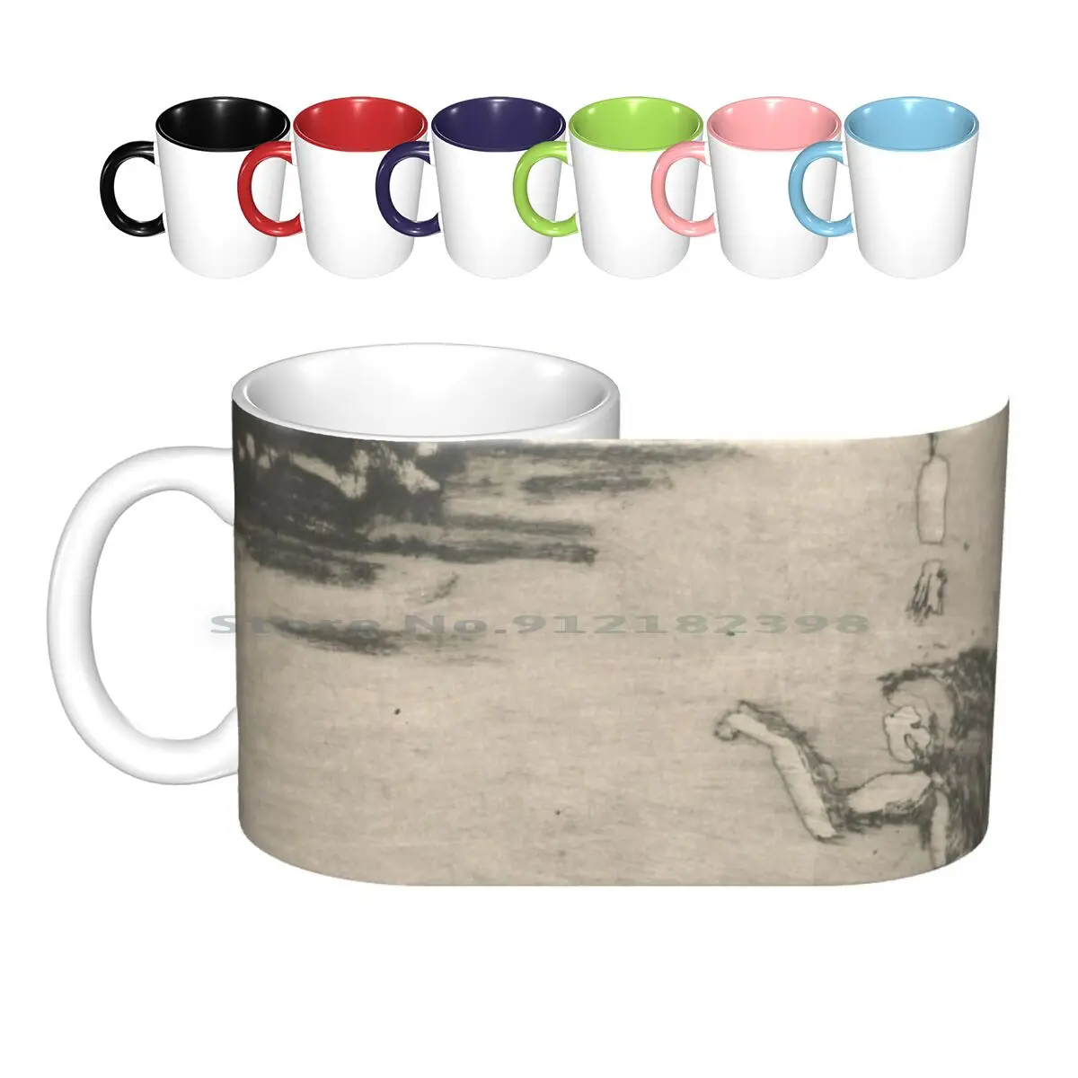 Ghost Ceramic Mugs Coffee Cups Milk Tea Mug Terror Asia Fantasy Creative Trending Vintage Gift Bottle Cup