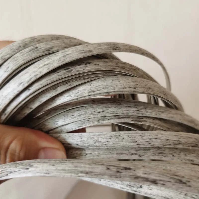 8mm 500g Light Grey PE Flat Synthetic Rattan Material Handmade Weaving Rope Home Furniture Decoration Chair Table Basket Repair
