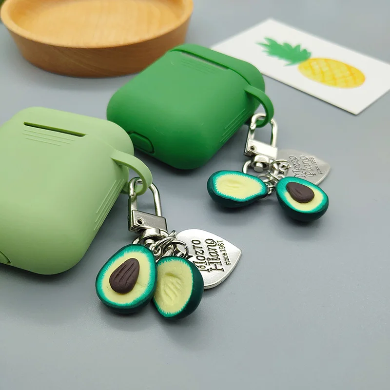 เคสซิลิโคนอโวคาโดสีเขียวน่ารักฤดูร้อนสำหรับ Apple airpods Pro 2เคสครอบหูฟังสำหรับ airpods 1/2/3กล่องชาร์จ