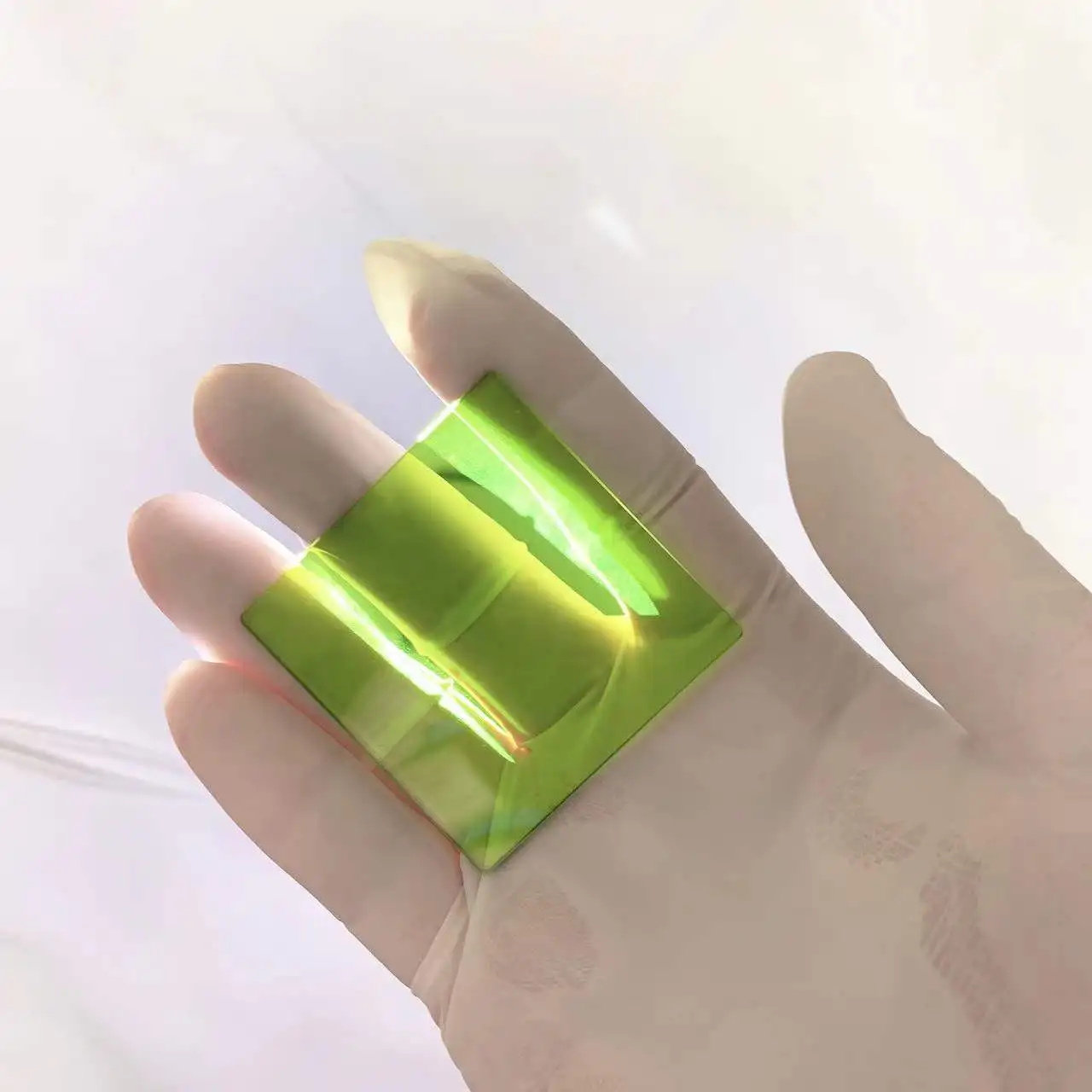 Vidrio óptico cuadrado de Color verde, tipo LB6, para iluminación de lámpara Led