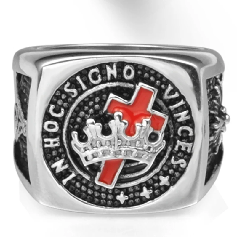 Charm Men\'s Fashion Personality Cross Rings Vinces Knights Templar Masonic Rings Men\'s Fashion Jewelry Accessories