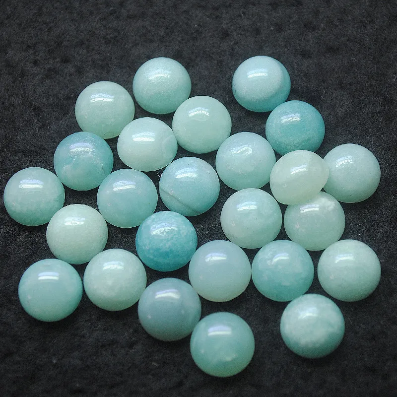 

10PCS Nature Amazonite Cabochons Round Shape 6MM 8MM 14MM 16MM No Hole Loose DIY Beads Findings Top Sells With Free Shipping