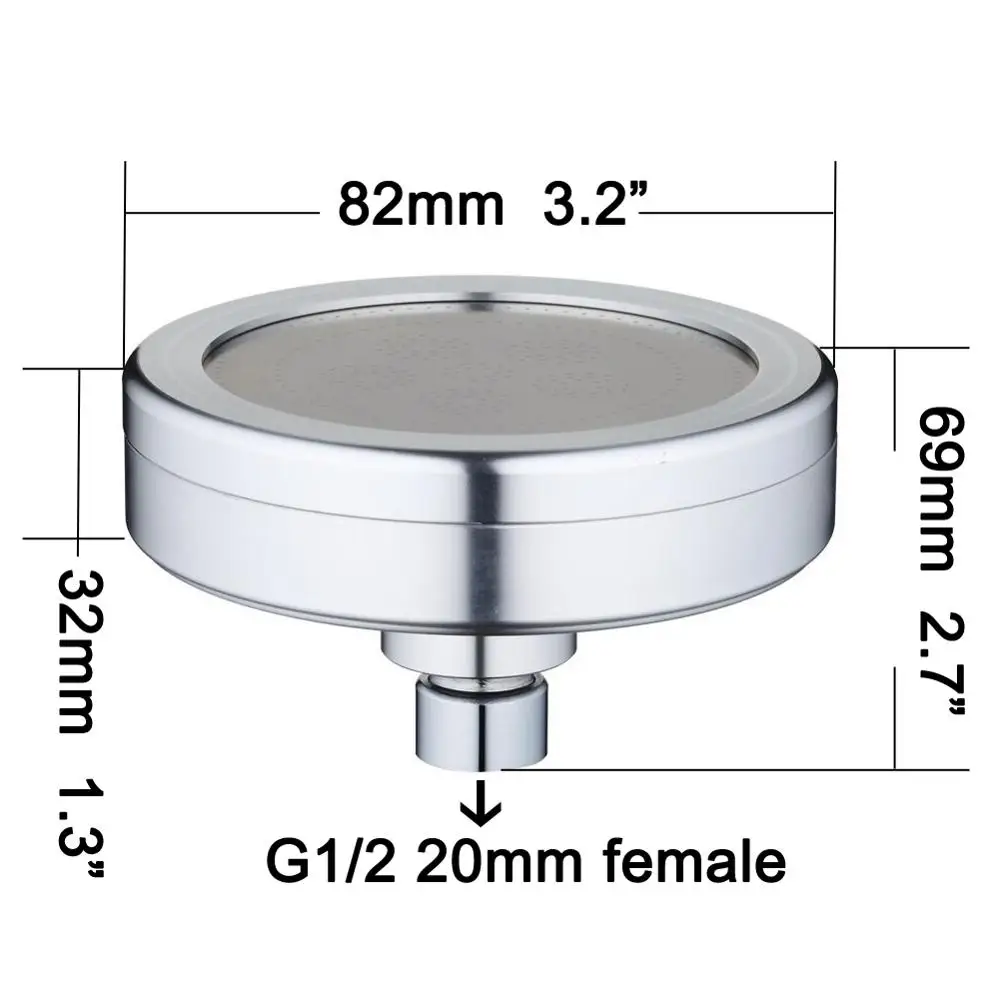 CistudSpace-Pommeau de Douche Rond en Aluminium, T-shirts d\'Eau, avec Filtre de Douche, Poignées Détachables, Peut Être Nettoyé