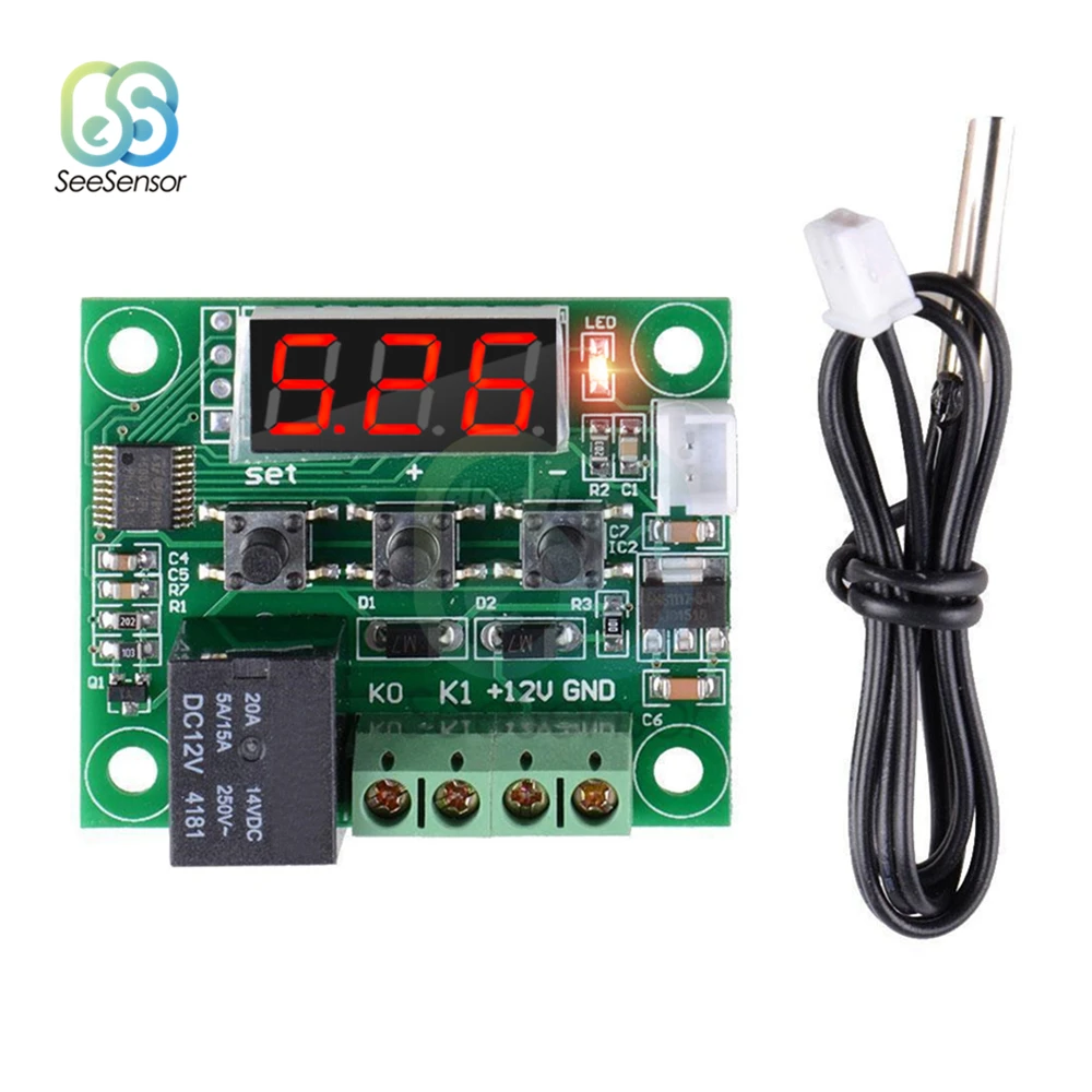 W1209 DC 5V 12V 24V LED Digital Thermostat Temperature Control Switch Temperature Controller Thermometer Thermo Controller