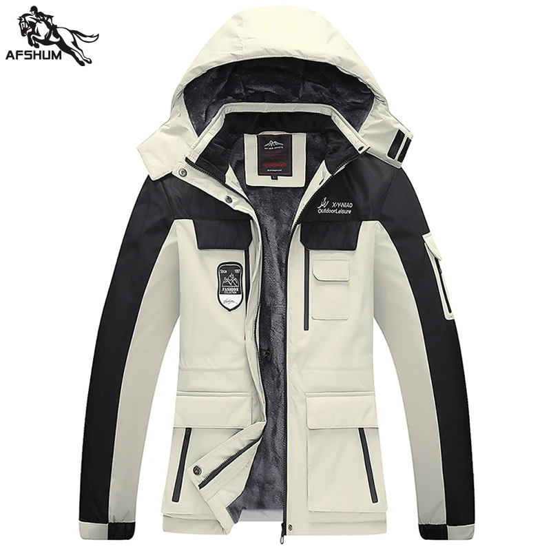 Giacca invernale uomo parka 6XL 7XL 8XL giacca uomo Plus velluto ispessimento cappotti con cappuccio tuta da sci giacche calde casual da uomo