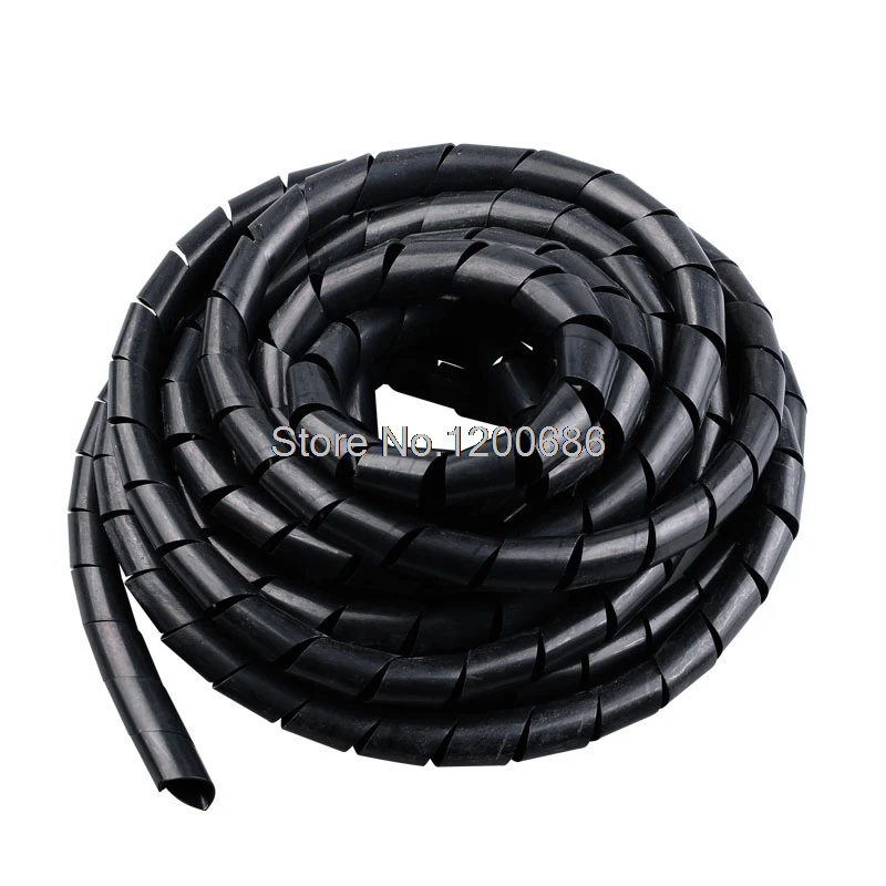 Black Wire Spiral Wrap Sleeving Band Tube Cable Protector Cable Sleeve black Wire Protection Spiral cable sleeve OD 4/6/8/10/12