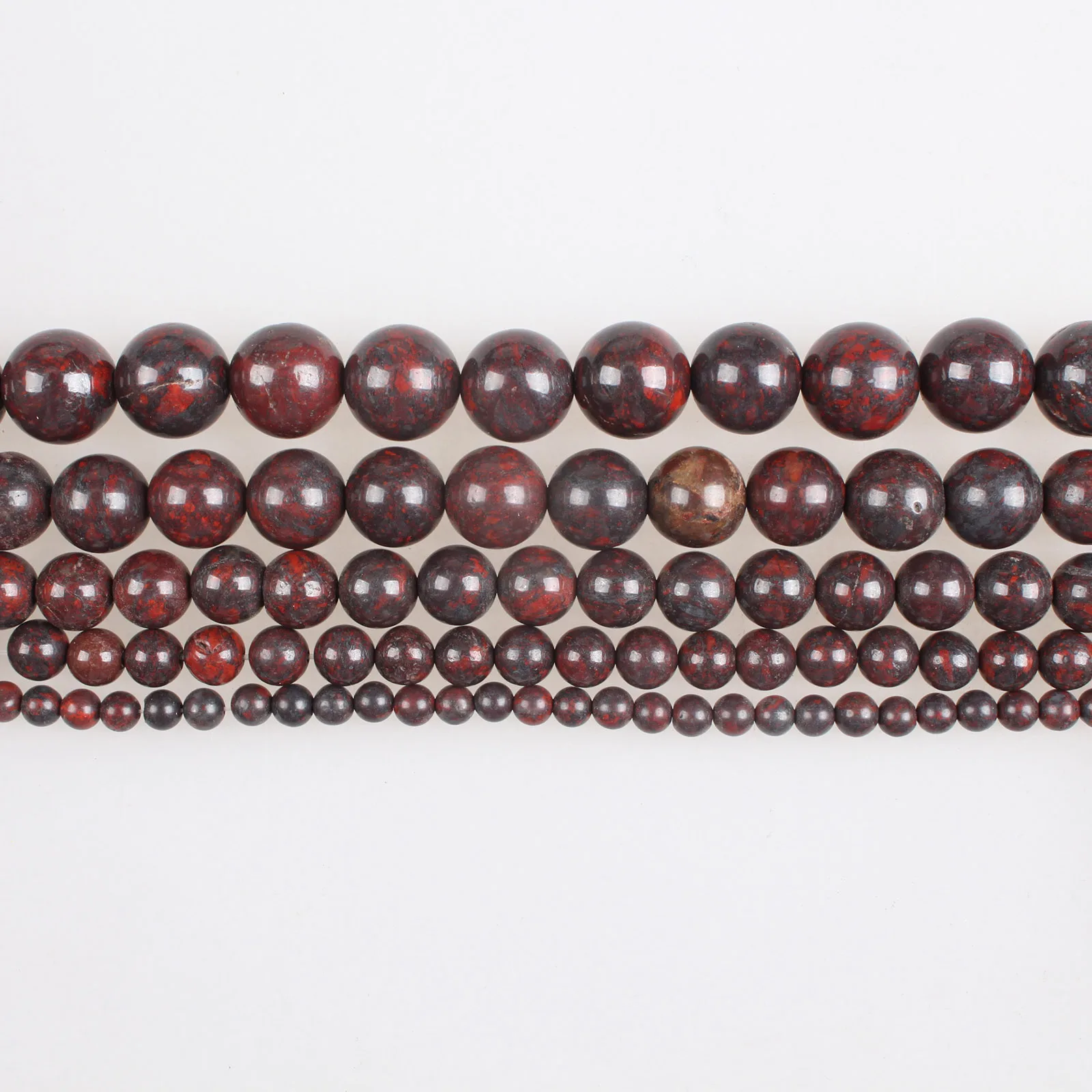 Natural Stone Beads Red Brecciated Jasper Stone Beads Round Loose Beads 4 6 8 10 12mm Beads For Diy Jewelry Making