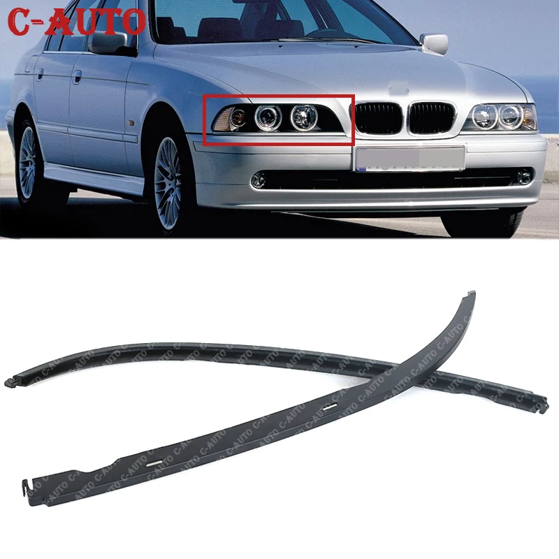 Car Front Left and Right Side Headlight Moulding Trim Lower Filler For BMW 5-Series E39 525i 528i 530i 540i Car-styling