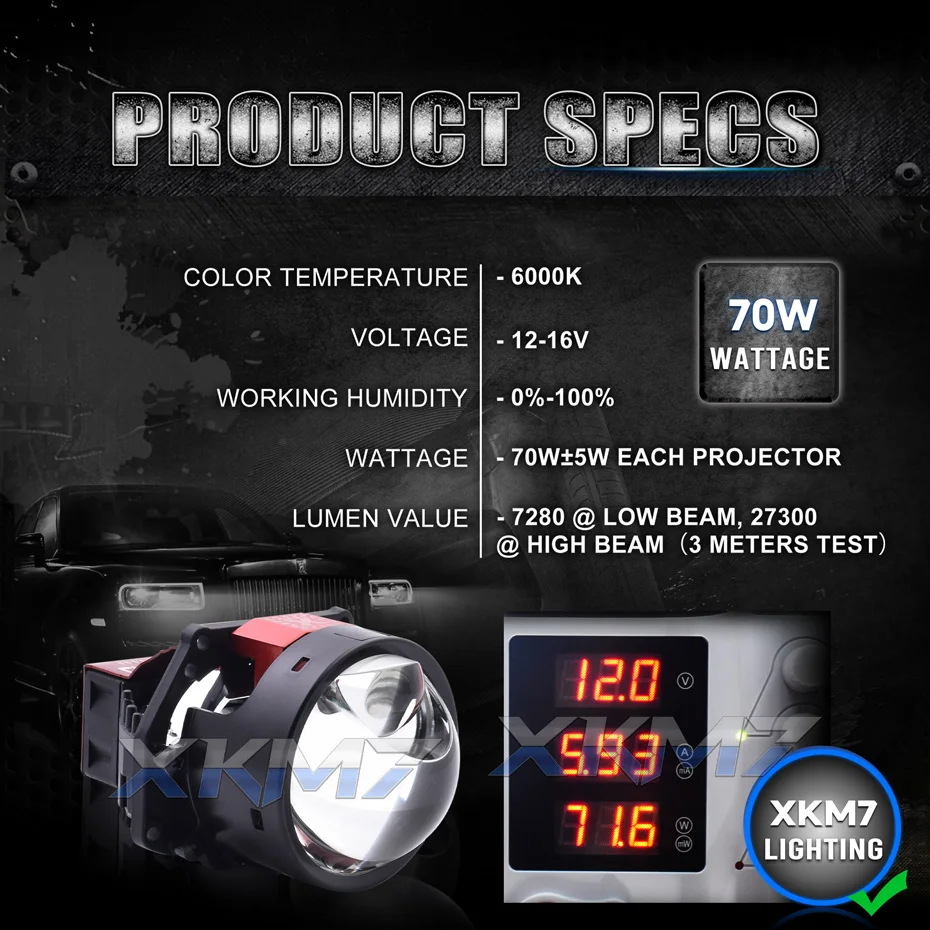 3 inch Laser Bi-led Projector Lens 140W Hyperboloid LED Headlight Retrofit for Hella 3R Frame LED Lights Tuning Car Accessories