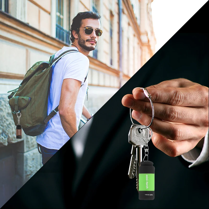 USB Rechargeable Key chain Flashlight Mini Keychain Pocket Torch LED Lamp Outdoor Camping light USB Charger Multi-color