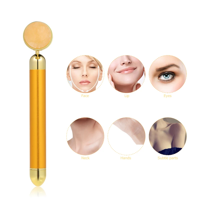 24K Schoonheidsverzorgingstools Gezicht Artefact Face-Lift Stick Gezichtsmassage Stick Jade Roller Face Body Spa Vormgeven Stok Huidpols