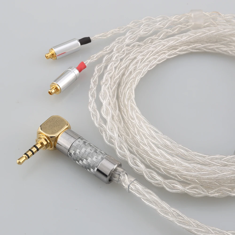 Audiocrast 99.99% Pure Silver 2.5/3.5/4.4/6.5mm XLR Plug to MMCX Earphone Cable For Shure se535 se846 MMCX AKG N5005 N40 N30 New