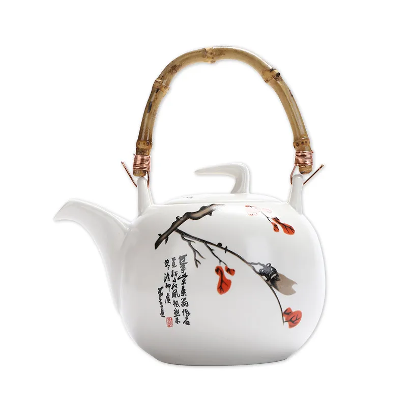 

Ceramic Big Teapot Kettle Tang Poetry Teapot Cold Kettle Black Pot Restaurant Home tea pitcher teapot ceramic water bottle