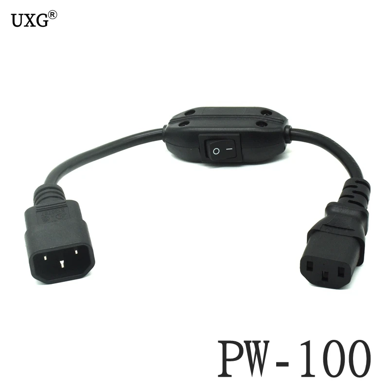 IEC 320 C14 Male Plug To 2XC13 C5 C7 C8 Female Y Type Splitter Power Cord,C14 To 2ways C13 Power Adapter Switch Cable 250V/10A