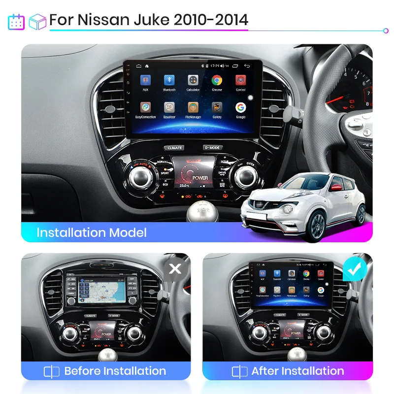 Android Auto Radio For Nissan Juke YF15 2010 2011 2012-2014 Carplay 4G Car Multimedia GPS 2 din autoradio