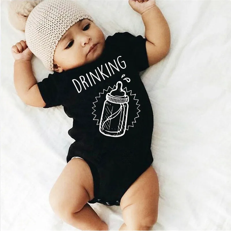 Drinking Buddies Newborn Baby Bodysuit Funny Print Short Sleeve Body Baby Boy Girl Cotton Onesie Rompers Baby Twins Clothes