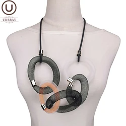 UKEBAY New Designer Handmade Pendant Necklace Women Mesh Jewelry Vintage Accessories Festival Gift Party Clothes Chain Necklaces
