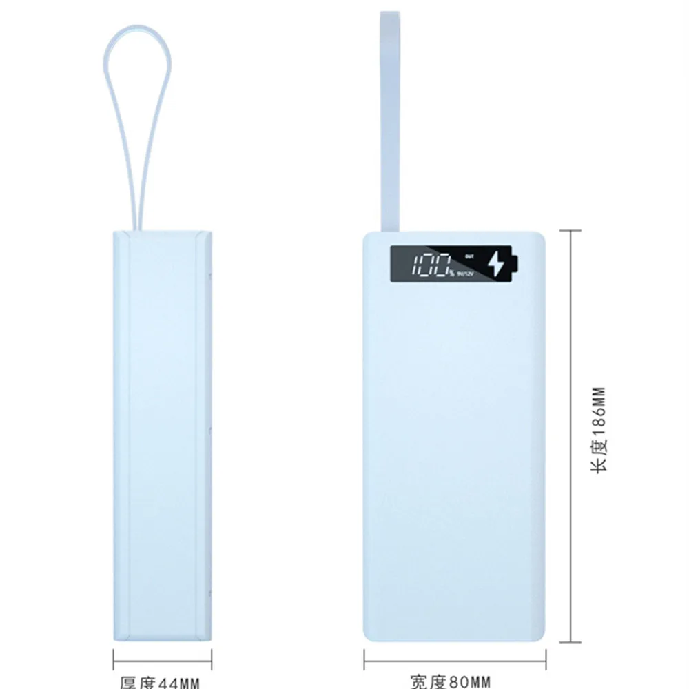 Capa para bateria portátil 18650, 16, qc3.0, carregador rápido, shell diy, usb duplo, tela lcd, suporte para carga rápida e sem fio