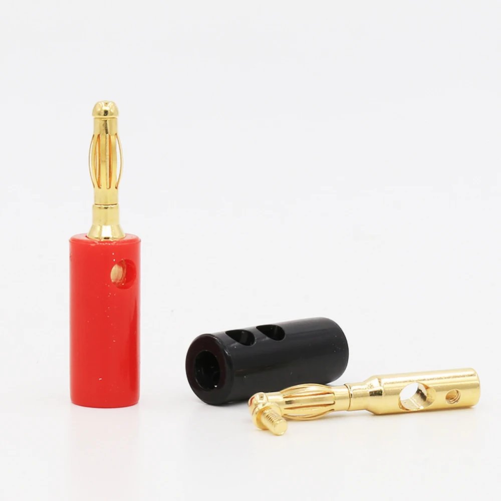 High Quality 24pieces 4mm Audio Speaker plug,Wire Cable Screw Gold Plated Banana Plug jack Connectors