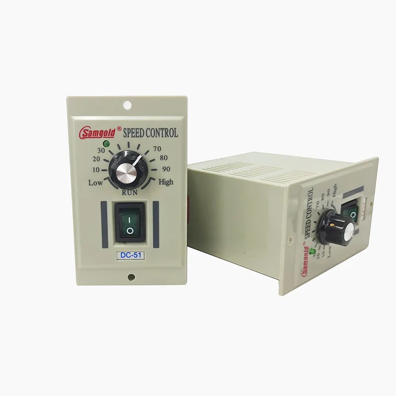 AC110V Input DC Governor Permanent Magnet Brush Motor Controller Output 24V 36V 60V 90V DC-51 Can Be Connected to Emergency Stop