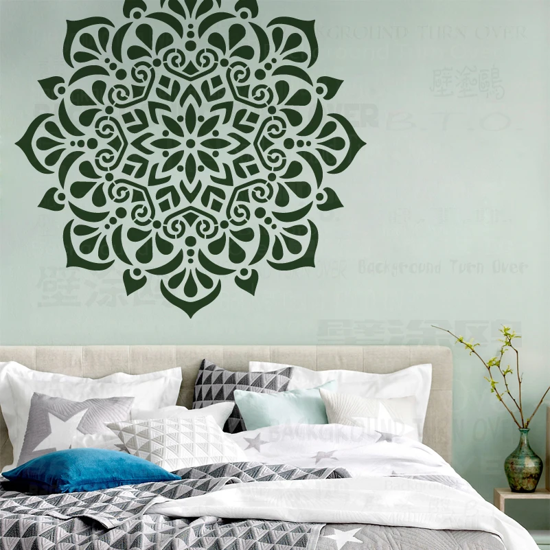 70cm - 110cm Stencil Mandala Extra Large Big For Painting Round Wall Floor Template Walls Flower Paint Decors S059