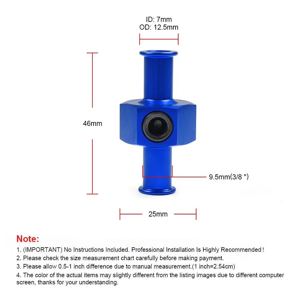 Fuel Nitrous Pressure Gauge T Universal Adapter 3/8\
