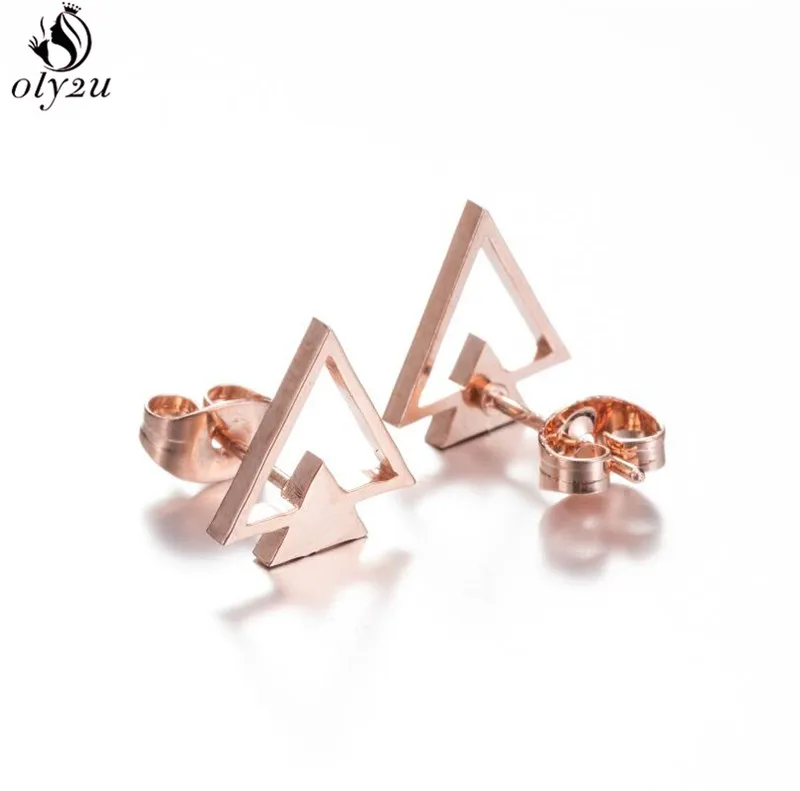 Multiple Mini Stainless Steel Earrings for Women Punk Geometric Heart Round Triangle Earings Piercing Jewelry Spider Web Studs