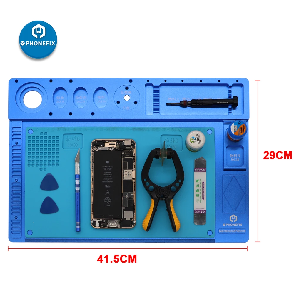 Plataforma de mantenimiento de Base fija para reparación de microscopio, almohadilla de aleación de aluminio para placa lógica de teléfono móvil, almohadilla de trabajo de reparación de soldadura