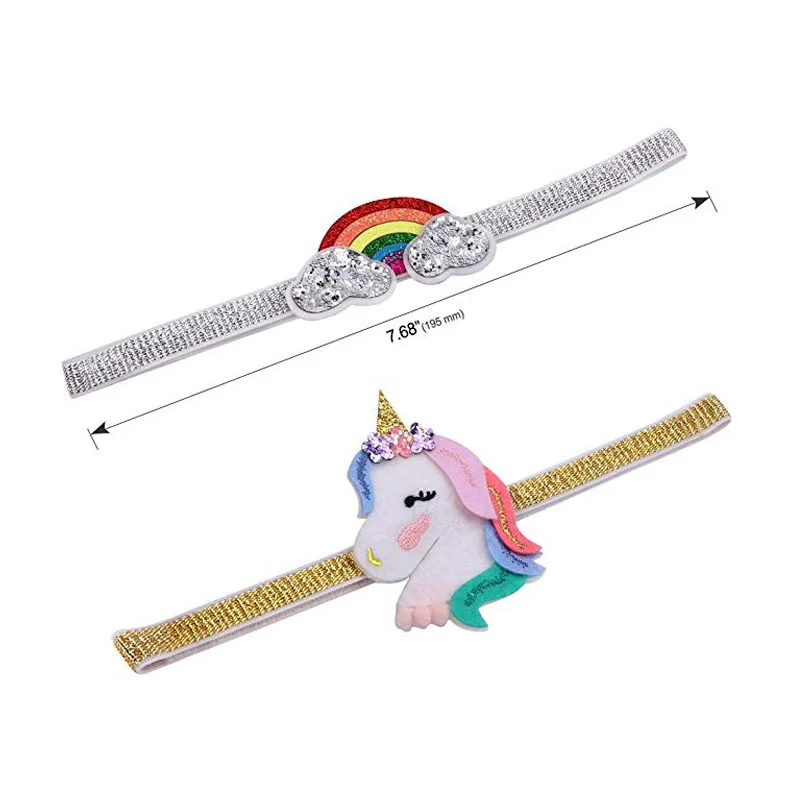 New Fashion ins Kids Girl Headband Unicorn Rainbow Hair Band Headband Hairband Hair Apparel Accessories Kids Headpiece Headwear