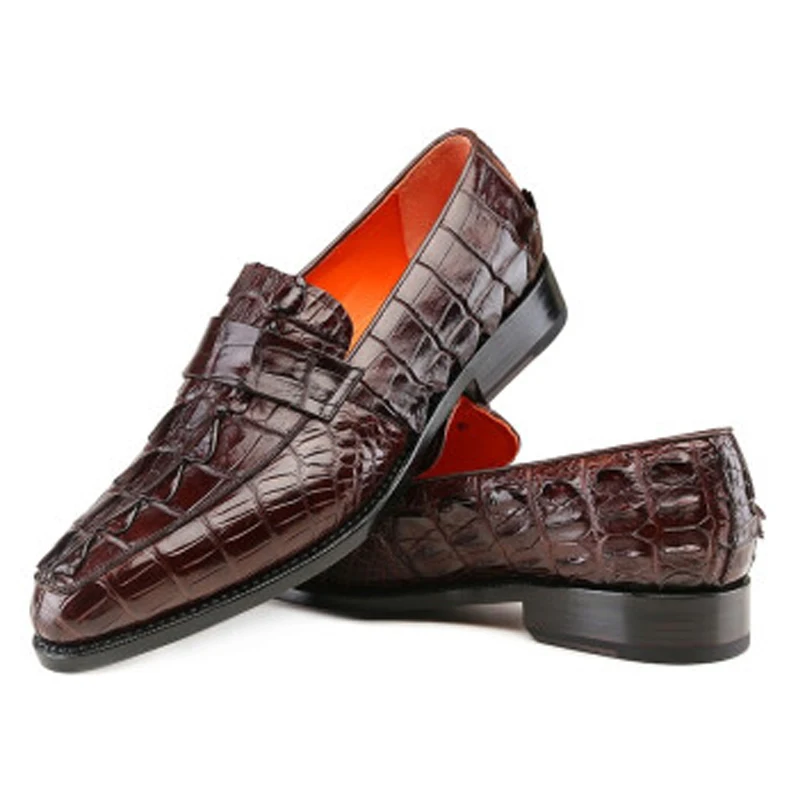 VVBrown new style  crocodile leather shoes  male  business  pointed  Men shoes  leisure  Set foot  crocodile  Men shoes