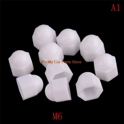 10Pcs M6 M8 M10 M12 White Dome Bolt Nut Protection Caps Cover Hex Hexagon  Auto Replacement Parts