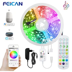 RGB Led Strip Lights 15M 5M 12V 5050 2835 Infrared Bluetooth WIFI TUYA Alexa Smart Controller for Room 10m 20m Lamp Music