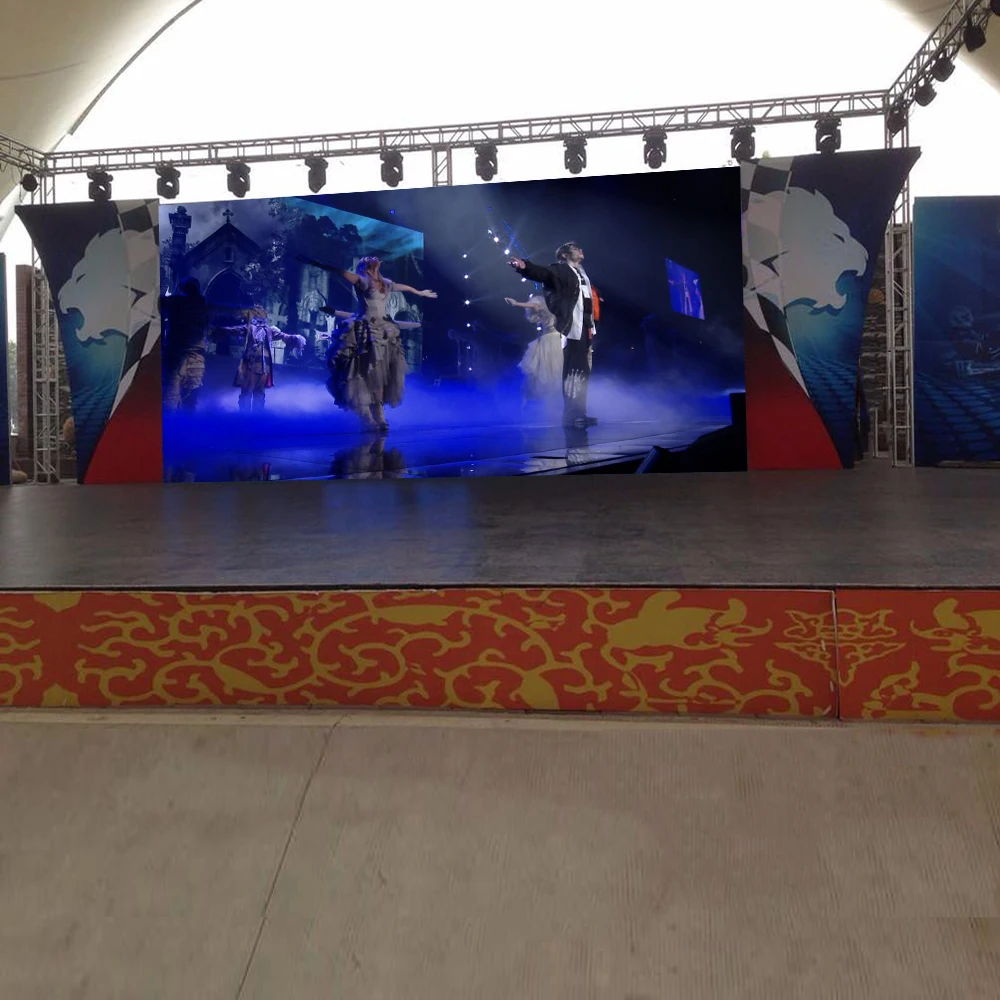 Outdoor Waterproof LED Display P4.81 HD Background Screen That Can Be Used For Rental 500x1000mm Die-Cast Aluminum Cabinet