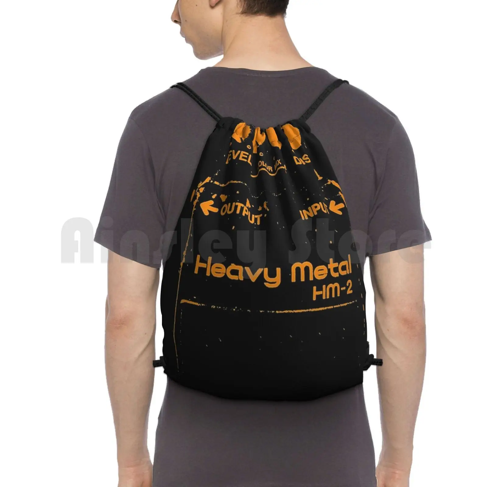 Chainsaw Guitar Pedal (-2 ) Backpack Drawstring Bags Gym Bag Waterproof Chainsaw Guitar Pedal 2 Fashion New York Pattern