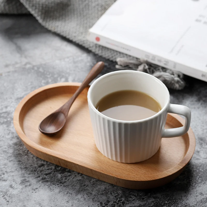 Oval Wood Serving Tray Square Rectangle Breakfast Snack Bread Dessert Cake Plates Afternoon Tea Storage Plate