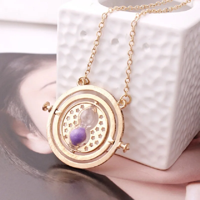 Movie Time Turner Magic Awakening Necklace Magic Wand Sirius Keychain Metal Figure Toy Keyring HP Necklaces